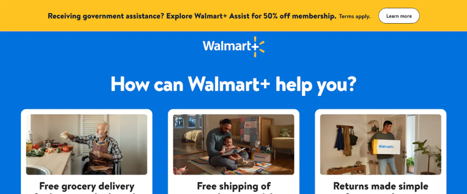 Walmart+ Live Better acquisition experience